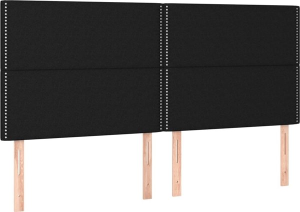 vidaXL Προσκέφαλα κρεβατιού, 4 τεμ., μαύρο, 90x5x78/88 cm, ύφασμα