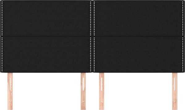 vidaXL Προσκέφαλα κρεβατιού, 4 τεμ., μαύρο, 90x5x78/88 cm, ύφασμα