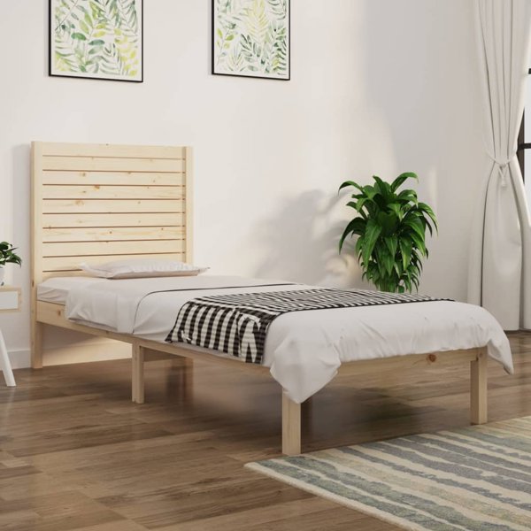 vidaXL Κορμός Κρεβατιού από Μασίφ Ξύλο, 90x190 cm, Μονό