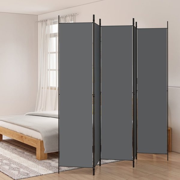 vidaXL vidaXL Parawan 5-panelowy, antracytowy,250x220 cm, tkanina