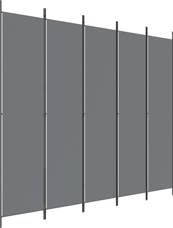 vidaXL vidaXL Parawan 5-panelowy, antracytowy,250x220 cm, tkanina
