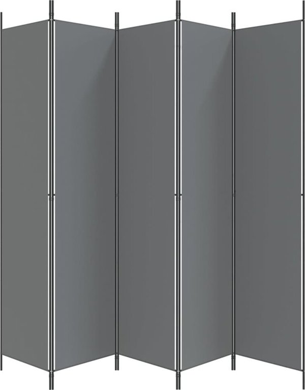 vidaXL vidaXL Parawan 5-panelowy, antracytowy,250x220 cm, tkanina