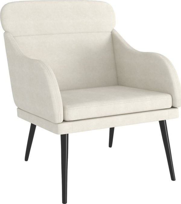 vidaXL vidaXL Fotel, kremowy, 63x76x80 cm, obity aksamitem