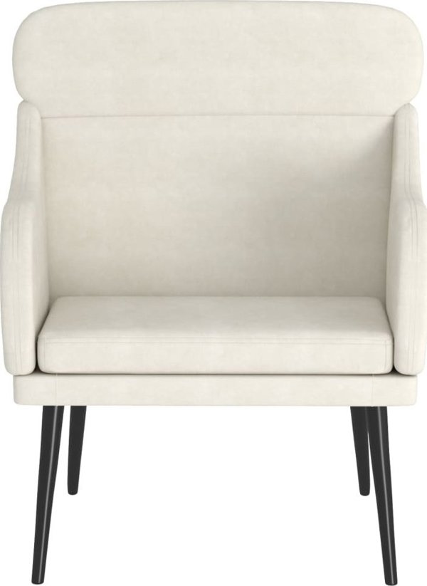 vidaXL vidaXL Fotel, kremowy, 63x76x80 cm, obity aksamitem