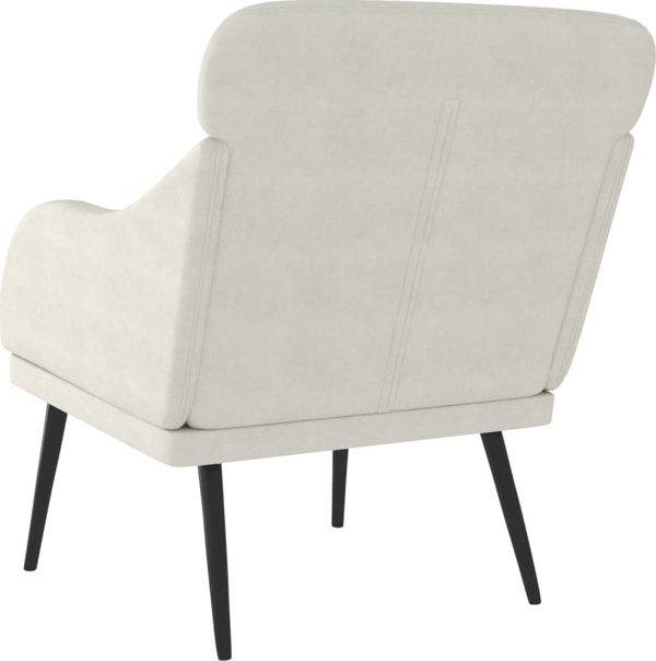 vidaXL vidaXL Fotel, kremowy, 63x76x80 cm, obity aksamitem
