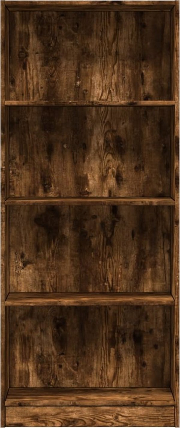 vidaXL Ραφιέρα, καπνιστή δρυς, 60x24x143 εκ., ξυλοπαγές υλικό