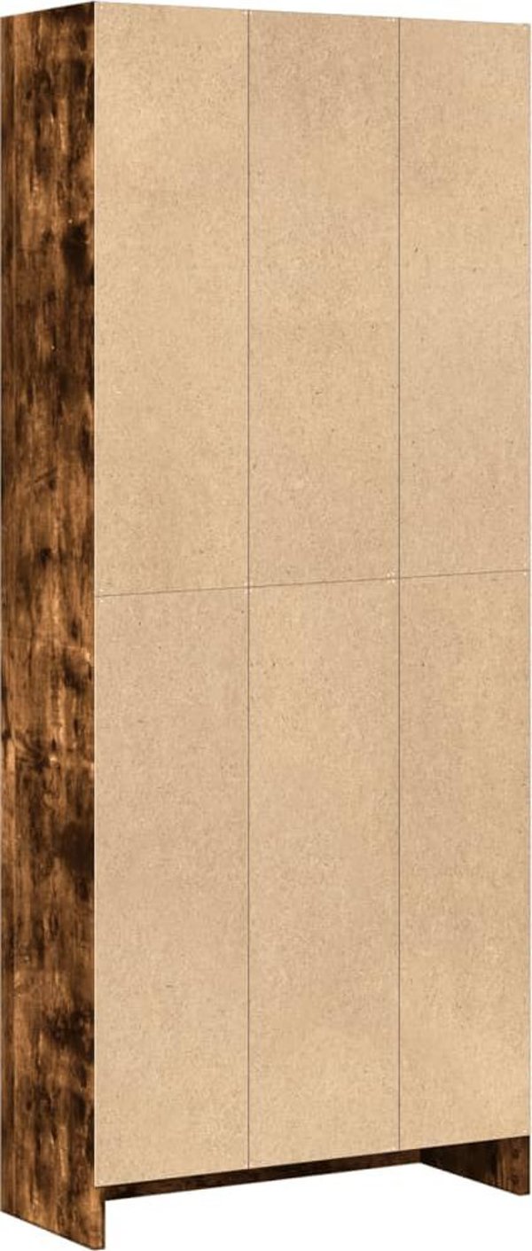 vidaXL Ραφιέρα, καπνιστή δρυς, 60x24x143 εκ., ξυλοπαγές υλικό