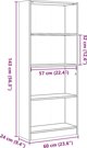 vidaXL Ραφιέρα, καπνιστή δρυς, 60x24x143 εκ., ξυλοπαγές υλικό