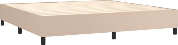 vidaXL Κρεβάτι Continental με Στρώμα, Cappuccino Δερματίνη 200x200 cm