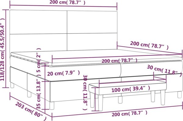 vidaXL Κρεβάτι Continental με Στρώμα, Cappuccino Δερματίνη 200x200 cm