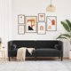 vidaXL Καναπές Chesterfield με κυλίνδρους, τριθέσιος, μαύρος, βελούδινος