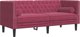 vidaXL Σετ Chesterfield 2 τεμαχίων με μαξιλάρια, μπορντό, βελούδο