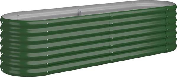 vidaXL Donica ogrodowa, malowana proszkowo stal, 152x40x36 cm, zielona