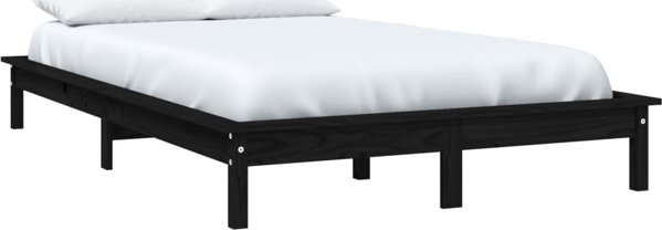 vidaXL Κρεβατοκάμαρα με Μαύρο Σκελετό, 150x200 εκ, μασίφ πεύκο, King Size