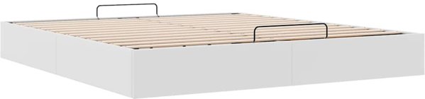 vidaXL Κρεβάτι Ottoman 160x200 cm Λευκό από Τεχνητό Δέρμα χωρίς Στρώμα
