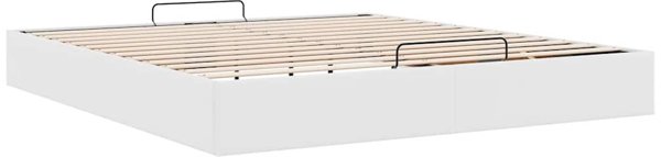 vidaXL Κρεβάτι Ottoman 160x200 cm Λευκό από Τεχνητό Δέρμα χωρίς Στρώμα