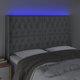 vidaXL Zaglowek do lozka z LED, jasnoszary, 147x16x118/128 cm, tkanina