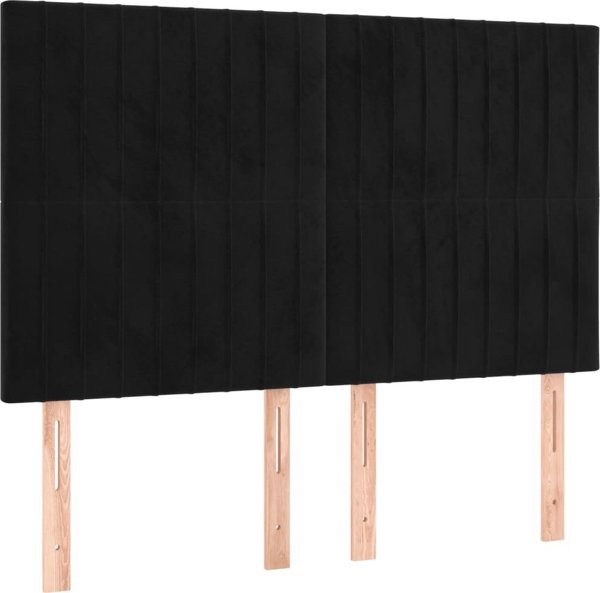 vidaXL Lozko kontynentalne z materacem, czarne, 140x200 cm, aksamit