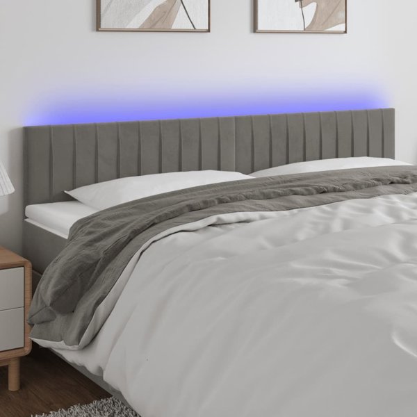 vidaXL Zaglonek do litou me LED, fos kollara, 160x5x78/88 cm, aksamit