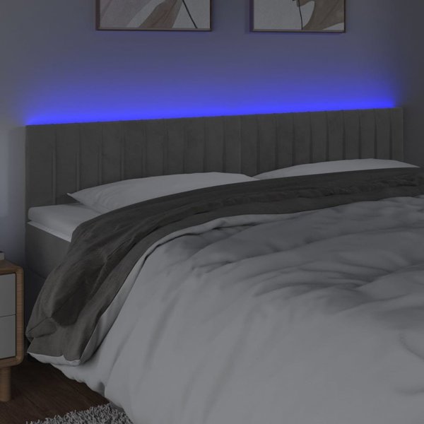 vidaXL Zaglonek do litou me LED, fos kollara, 160x5x78/88 cm, aksamit