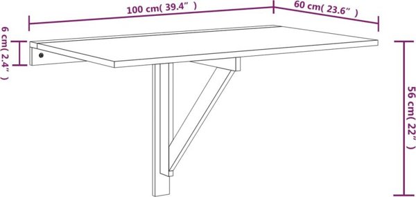 vidaXL Πτυσσόμενο τραπεζάκι καφέ, μαύρο, 100x60x56 εκ