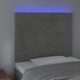 vidaXL Κεφαλάρι κρεβατιού με LED, ανοιχτό γκρι βελούδο, 80x5x118/128 εκ.