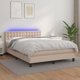 vidaXL Λύκο Kontynentalne με στρώμα και LED, cappuccino, 140x190cm