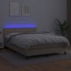vidaXL Λύκο Kontynentalne με στρώμα και LED, cappuccino, 140x190cm