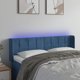 vidaXL Zaglowek do lozka z LED, σκοτεινο μπλε, 147x16x78/88 cm, βελούδο