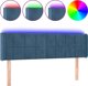 vidaXL Zaglowek do lozka z LED, σκοτεινο μπλε, 147x16x78/88 cm, βελούδο