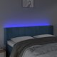 vidaXL Zaglowek do lozka z LED, σκοτεινο μπλε, 147x16x78/88 cm, βελούδο