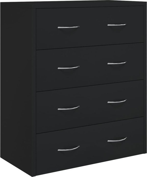 vidaXL Komoda z 4 szufladami, 60 x 30,5 x 71 cm, czarna
