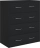 vidaXL Komoda z 4 szufladami, 60 x 30,5 x 71 cm, czarna