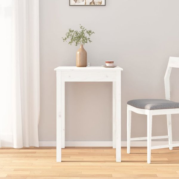 vidaXL Stol jadalniany, άσπρο, 55x55x75 cm, μασίφ πεύκο