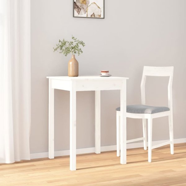 vidaXL Stol jadalniany, άσπρο, 55x55x75 cm, μασίφ πεύκο