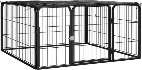vidaXL Kojec dla psa, 4 panele, czarny, 100x50 cm, stalowy
