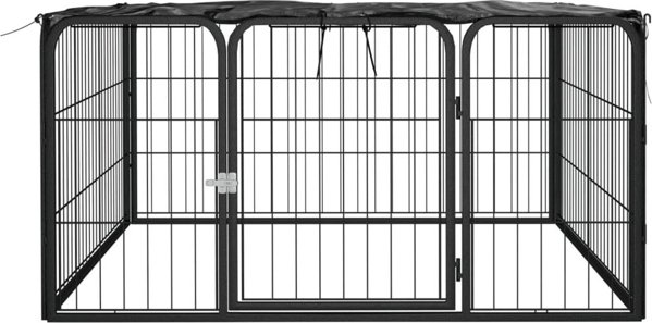 vidaXL Kojec dla psa, 4 panele, czarny, 100x50 cm, stalowy