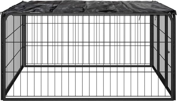 vidaXL Kojec dla psa, 4 panele, czarny, 100x50 cm, stalowy