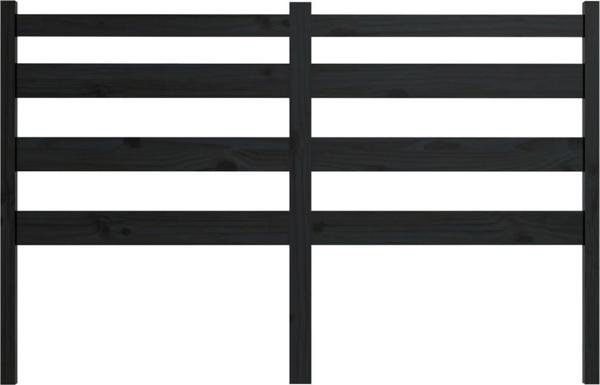 vidaXL Κεφαλάρι κρεβατιού, μαύρο, 126x4x100 cm, συμπαγές ξύλο πεύκου