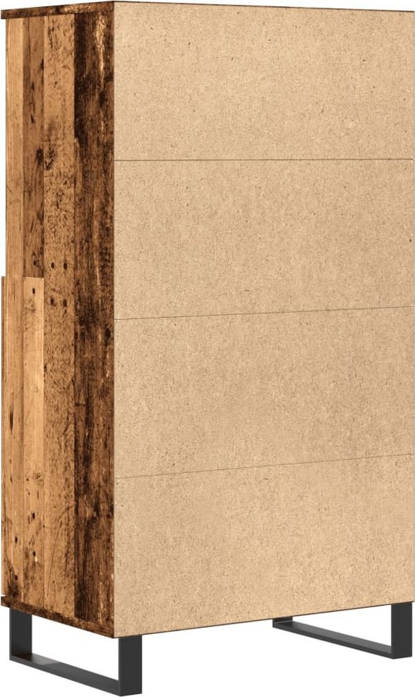vidaXL Wysoka szafka, stare drewno, 60x36x110 cm
