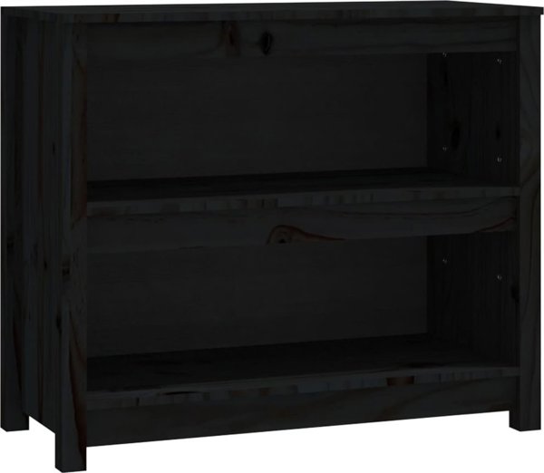 vidaXL Ραφιέρα βιβλίων, μαύρη, 80x35x68 εκ., από συμπαγές πεύκο