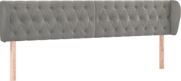 vidaXL Κεφαλάρι uszak, ανοιχτό γκρι, 183x23x78/88 εκ, βελούδινο