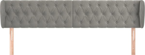 vidaXL Κεφαλάρι uszak, ανοιχτό γκρι, 183x23x78/88 εκ, βελούδινο