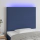 vidaXL Κεφαλάρι κρεβατιού με LED, μπλε, 80x5x118/128 εκ., ύφασμα