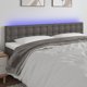vidaXL Κεφαλαρι για κρεβατι με LED, γκρι, 200x5x78/88 cm, συνθετικο δερμα