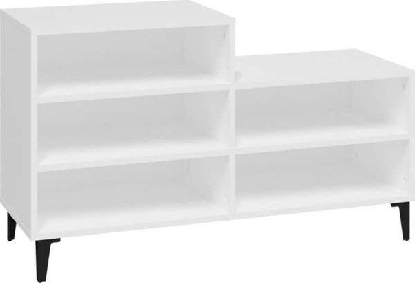 vidaXL Ράγα για παπούτσια, λευκή, 102x36x60 cm