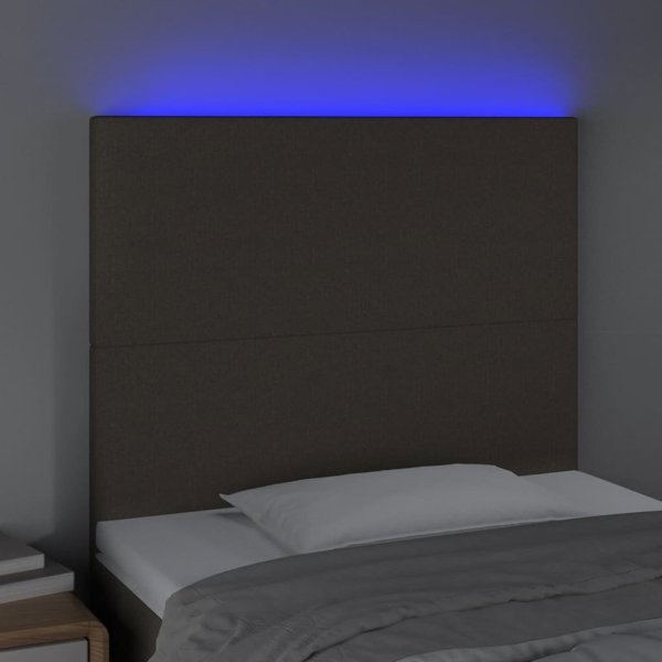 vidaXL Zaglowek do lozkou me LED, taupe, 100x5x118/128 cm, yliko