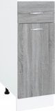 vidaXL Κάτω ντουλάπι με συρτάρι γκρι δρυς Sonoma 30x46x81,5 εκ.
