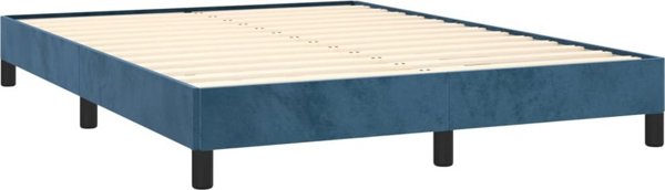 vidaXL Rama κρεβατιού, σκούρο μπλε, 140x190 εκ., βελούδινη