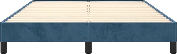 vidaXL Rama κρεβατιού, σκούρο μπλε, 140x190 εκ., βελούδινη